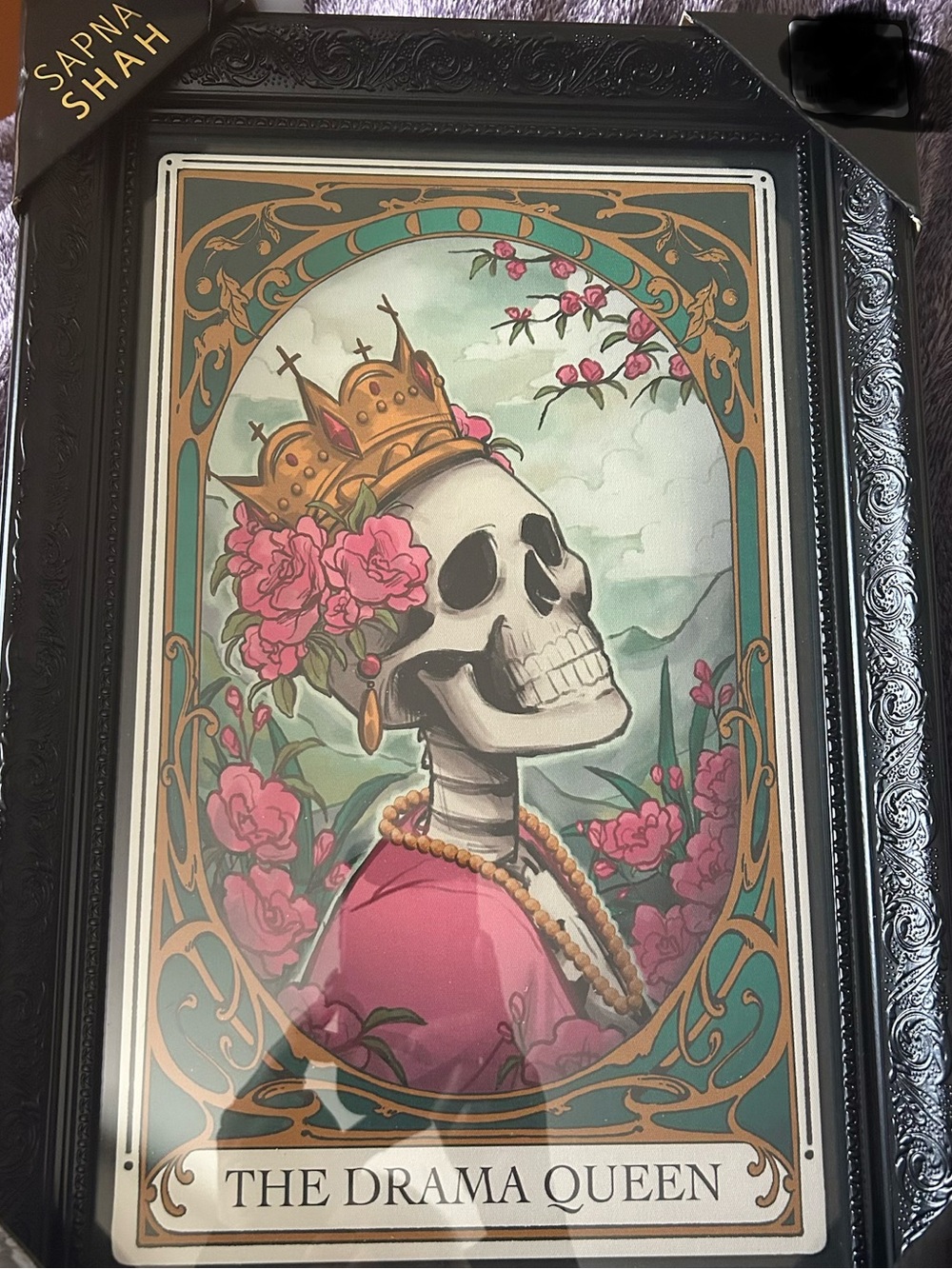 Sapna Shah The Drama Queen Framed Art gothic skeleton Halloween